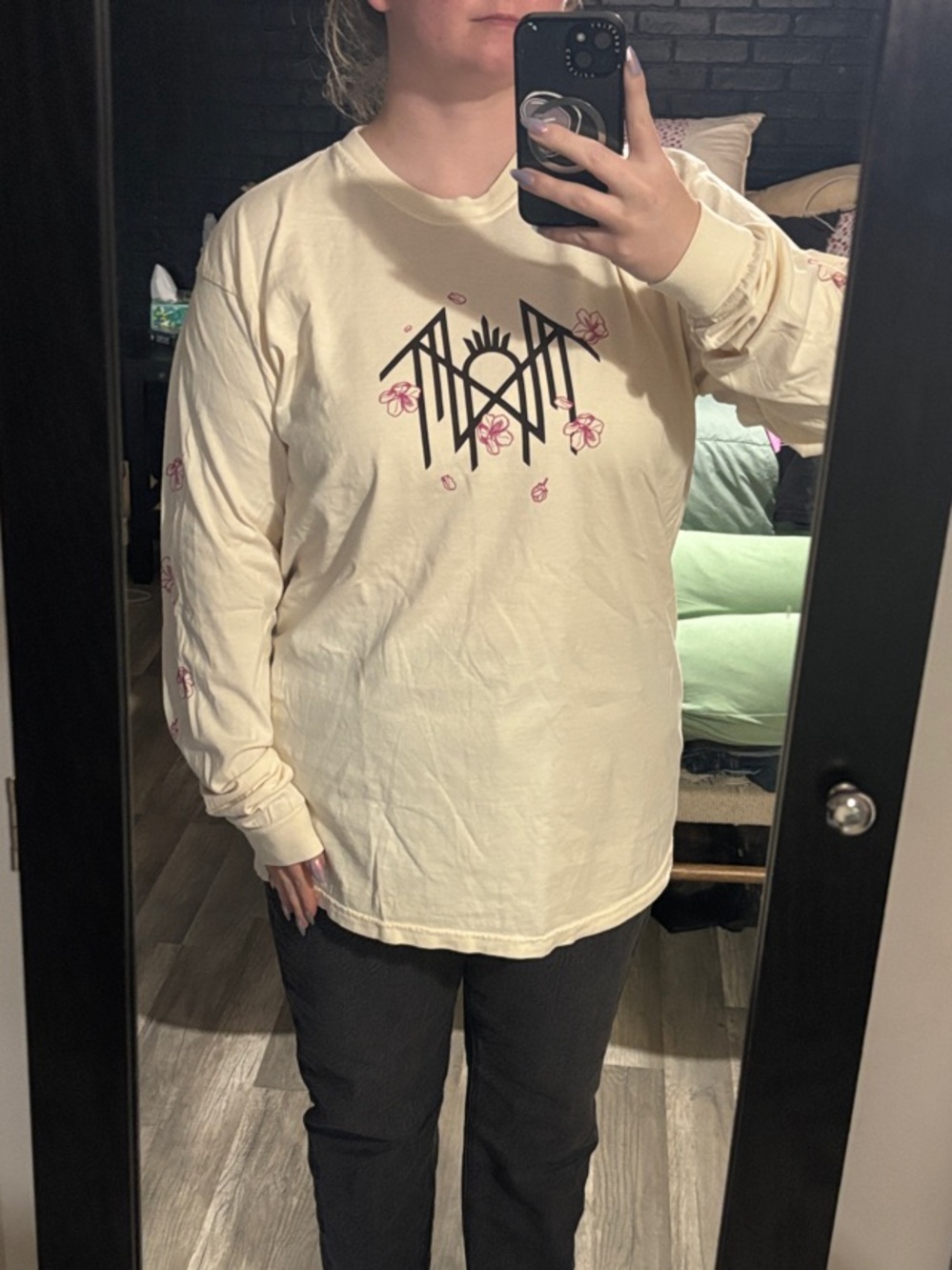 Sleep Token 'Even In Arcadia Tour' Long Sleeve Tee - Cream & Pink - Picture 3 of 8